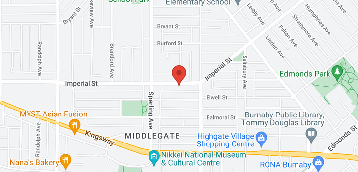 map of 6820 IMPERIAL STREET